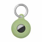 Dual-Side Hollow Anti-scratch Silicone Shockproof Protective Cover Case with Keychain Hook Loop For AirTag(Light Green) - 1