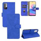 For Xiaomi Redmi Note 10 5G Solid Color Skin Feel Magnetic Buckle Horizontal Flip Calf Texture PU Leather Case with Holder & Card Slots & Wallet(Blue) - 1