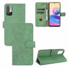 For Xiaomi Redmi Note 10 5G Solid Color Skin Feel Magnetic Buckle Horizontal Flip Calf Texture PU Leather Case with Holder & Card Slots & Wallet(Green) - 1