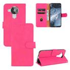For Nokia 7.3 Solid Color Skin Feel Magnetic Buckle Horizontal Flip Calf Texture PU Leather Case with Holder & Card Slots & Wallet(Rose Red) - 1