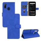 For ZTE Libero 5G Solid Color Skin Feel Magnetic Buckle Horizontal Flip Calf Texture PU Leather Case with Holder & Card Slots & Wallet(Blue) - 1