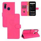 For ZTE Libero 5G Solid Color Skin Feel Magnetic Buckle Horizontal Flip Calf Texture PU Leather Case with Holder & Card Slots & Wallet(Rose Red) - 1