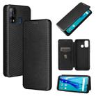 For Oukitel C23 Pro Carbon Fiber Texture Horizontal Flip TPU + PC + PU Leather Case with Card Slot(Black) - 1