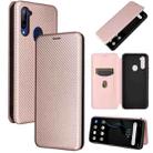 For ZTE Libero 5G Carbon Fiber Texture Horizontal Flip TPU + PC + PU Leather Case with Card Slot(Pink) - 1