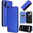 For ZTE Libero 5G Carbon Fiber Texture Horizontal Flip TPU + PC + PU Leather Case with Card Slot(Blue) - 1