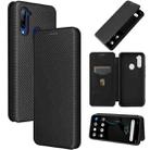 For ZTE Libero 5G Carbon Fiber Texture Horizontal Flip TPU + PC + PU Leather Case with Card Slot(Black) - 1