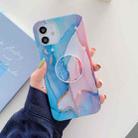 Frosted Watercolor Marble TPU Protective Case with Holder For iPhone 11 Pro Max(Baby Blue) - 1