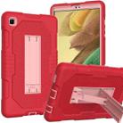 For Samsung Galaxy Tab A7 Lite T220 / T225 (2021) Contrast Color Robot Shockproof Silicone + PC Protective Case with Holder(Noble Red) - 1