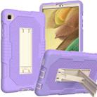 For Samsung Galaxy Tab A7 Lite T220 / T225 (2021) Contrast Color Robot Shockproof Silicone + PC Protective Case with Holder(Lavender) - 1