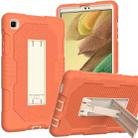 For Samsung Galaxy Tab A7 Lite T220 / T225 (2021) Contrast Color Robot Shockproof Silicone + PC Protective Case with Holder(Coral Orange) - 1