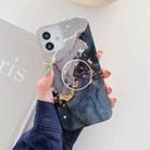 Frosted Watercolor Marble TPU Protective Case with Foldable Holder For iPhone 11 Pro(Black) - 1