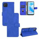 For OPPO Realme C11 (2021) / Realme C20 Solid Color Skin Feel Magnetic Buckle Horizontal Flip Calf Texture PU Leather Case with Holder & Card Slots & Wallet(Blue) - 1