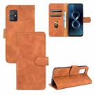For Asus Zenfone 8 / ZS590KS (8 Mini) Solid Color Skin Feel Magnetic Buckle Horizontal Flip Calf Texture PU Leather Case with Holder & Card Slots & Wallet(Brown) - 1