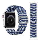 Buckle Braided Elastic Strap Watch Band For Apple Watch Series 7 45mm / 6 & SE & 5 & 4 44mm / 3 & 2 & 1 42mm(Wave Pattern Blue and White) - 1