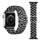 Buckle Braided Elastic Strap Watch Band For Apple Watch Series 7 45mm / 6 & SE & 5 & 4 44mm / 3 & 2 & 1 42mm(Wave Black and White) - 1