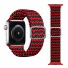 Buckle Braided Elastic Strap Watch Band For Apple Watch Series 7 45mm / 6 & SE & 5 & 4 44mm / 3 & 2 & 1 42mm(Wave Red Black) - 1