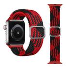 Buckle Braided Elastic Strap Watch Band For Apple Watch Series 7 45mm / 6 & SE & 5 & 4 44mm / 3 & 2 & 1 42mm(Red Between Black) - 1