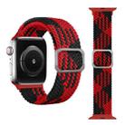 Buckle Braided Elastic Strap Watch Band For Apple Watch Series 7 41mm / 6 & SE & 5 & 4 40mm / 3 & 2 & 1 38mm(Red Between Black) - 1