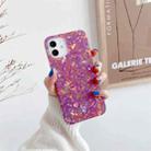 For iPhone 11 Pro Max Shell Texture IMD Half-coverage TPU Protective Case (Purple Orange) - 1