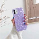 For iPhone 12 / 12 Pro Shell Texture IMD Half-coverage TPU Protective Case(Purple) - 1
