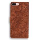 For iPhone 7 Plus / 8 Plus Calf Pattern Diamond Mandala Double Folding Design Embossed Leather Case with Wallet & Holder & Card Slots(Brown) - 3