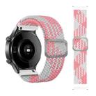 For Huawei Watch 3 / 3 Pro Adjustable Nylon Braided Elasticity Watch Band(Pink White) - 1