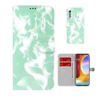 For LG Velvet / G9 Cloud Fog Pattern Horizontal Flip Leather Case with Holder & Card Slot & Wallet(Mint Green) - 1