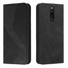 For Xiaomi Redmi 8 / 8A Skin Feel Magnetic S-type Solid Color Horizontal Flip Leather Case with Holder & Card Slot & Wallet(Black) - 1