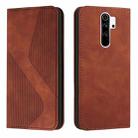 For Xiaomi Redmi 9 Skin Feel Magnetic S-type Solid Color Horizontal Flip Leather Case with Holder & Card Slot & Wallet(Brown) - 1