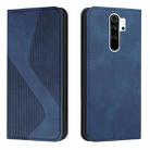 For Xiaomi Redmi 9 Skin Feel Magnetic S-type Solid Color Horizontal Flip Leather Case with Holder & Card Slot & Wallet(Blue) - 1