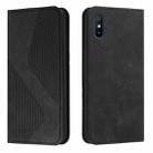 For Xiaomi Redmi 9A Skin Feel Magnetic S-type Solid Color Horizontal Flip Leather Case with Holder & Card Slot & Wallet(Black) - 1