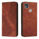 For Xiaomi Redmi 9C Skin Feel Magnetic S-type Solid Color Horizontal Flip Leather Case with Holder & Card Slot & Wallet(Brown) - 1