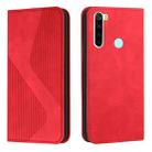 For Xiaomi Redmi Note 8 Skin Feel Magnetic S-type Solid Color Horizontal Flip Leather Case with Holder & Card Slot & Wallet(Red) - 1