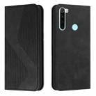 For Xiaomi Redmi Note 8T Skin Feel Magnetic S-type Solid Color Horizontal Flip Leather Case with Holder & Card Slot & Wallet(Black) - 1