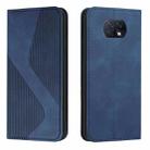For Xiaomi Redmi Note 9 5G / Note 9T Skin Feel Magnetic S-type Solid Color Horizontal Flip Leather Case with Holder & Card Slot & Wallet(Blue) - 1