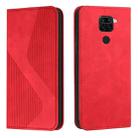 For Xiaomi Redmi Note 9 / Redmi 10X Skin Feel Magnetic S-type Solid Color Horizontal Flip Leather Case with Holder & Card Slot & Wallet(Red) - 1