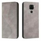 For Xiaomi Redmi Note 9 / Redmi 10X Skin Feel Magnetic S-type Solid Color Horizontal Flip Leather Case with Holder & Card Slot & Wallet(Grey) - 1