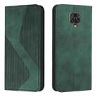 For Xiaomi Redmi Note 9S / Note 9 Pro Skin Feel Magnetic S-type Solid Color Horizontal Flip Leather Case with Holder & Card Slot & Wallet(Green) - 1