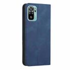 For Xiaomi Redmi Note 10 4G / Note 10S Skin Feel Magnetic S-type Solid Color Horizontal Flip Leather Case with Holder & Card Slot & Wallet(Blue) - 3