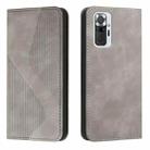 For Xiaomi Redmi Note 10 Pro Skin Feel Magnetic S-type Solid Color Horizontal Flip Leather Case with Holder & Card Slot & Wallet(Grey) - 1