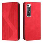 For Xiaomi Mi 10S Skin Feel Magnetic S-type Solid Color Horizontal Flip Leather Case with Holder & Card Slot & Wallet(Red) - 1