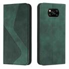 For Xiaomi Poco X3 NFC Skin Feel Magnetic S-type Solid Color Horizontal Flip Leather Case with Holder & Card Slot & Wallet(Green) - 1