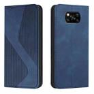 For Xiaomi Poco X3 NFC Skin Feel Magnetic S-type Solid Color Horizontal Flip Leather Case with Holder & Card Slot & Wallet(Blue) - 1