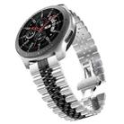 For Huawei Watch 3 / 3 Pro Five Beads Steel Watch Band(Silver Black) - 1