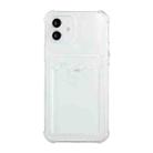 For iPhone 11 TPU Dropproof Protective Back Case with Card Slot (Transparent) - 1