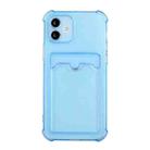 For iPhone 11 TPU Dropproof Protective Back Case with Card Slot (Blue) - 1