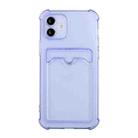 For iPhone 11 TPU Dropproof Protective Back Case with Card Slot (Purple) - 1