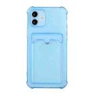 For iPhone 11 Pro Max TPU Dropproof Protective Back Case with Card Slot (Blue) - 1