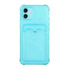 For iPhone 11 Pro Max TPU Dropproof Protective Back Case with Card Slot (Baby Blue) - 1