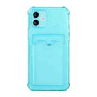 For iPhone 12 Pro Max TPU Dropproof Protective Back Case with Card Slot(Baby Blue) - 1